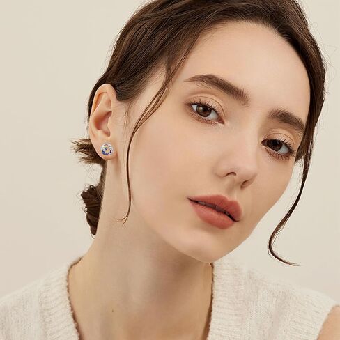 Mermaid/Axolotl/Shark/Octopus Earrings Ocean Stud Earrings for Women 925 Sterling Silver Ocean Animal Beach Theme Jewelry Birthday Gifts for Girlfriend Ocean Animal Lovers in Saudi Arabia