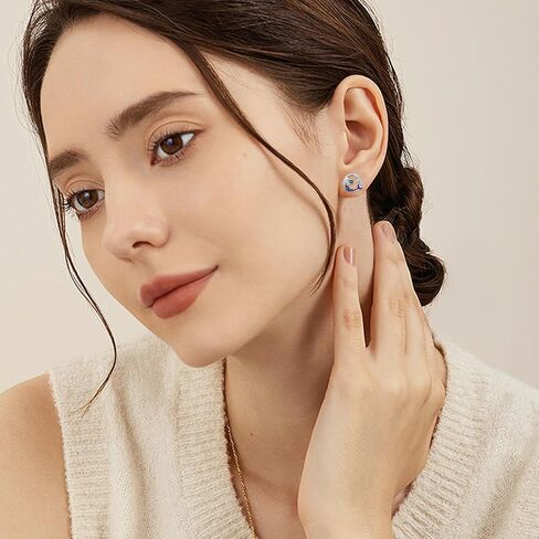 Mermaid/Axolotl/Shark/Octopus Earrings Ocean Stud Earrings for Women 925 Sterling Silver Ocean Animal Beach Theme Jewelry Birthday Gifts for Girlfriend Ocean Animal Lovers in Saudi Arabia