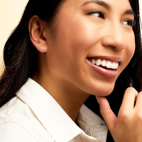 أقراط RS Pure من Ross-Simons الماسية الأولية من الفضة الإسترليني in Kuwait