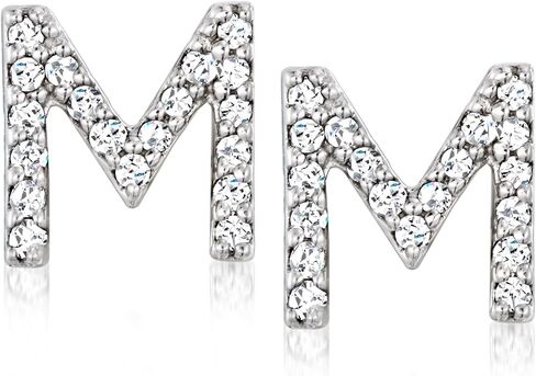 أقراط RS Pure من Ross-Simons الماسية الأولية من الفضة الإسترليني in Kuwait