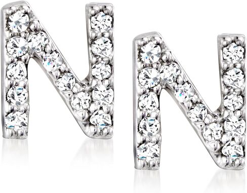 أقراط RS Pure من Ross-Simons الماسية الأولية من الفضة الإسترليني in Kuwait