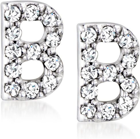 أقراط RS Pure من Ross-Simons الماسية الأولية من الفضة الإسترليني in Kuwait