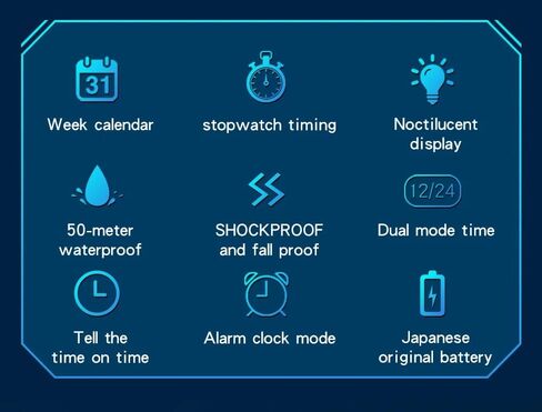 Gosasa Military Style Digital Analog Watch, Large Face 2.2", 50m Water Resistant, Dual Time Zone, Alarm, LED Backlight, Stopwatch, PU Strap in Kuwait