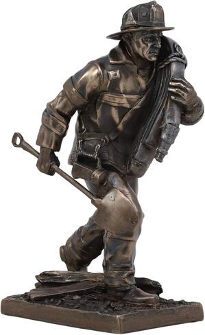 تمثال رجل إطفاء إيبروس أثناء العمل مع مجرفة وأنبوب خرطوم بطول 7.25 سم، تمثال زخرفي لبطل الخدمة المدنية الحرية 911 لرجل إطفاء الطوارئ، عملية إنقاذ المحرك تحت عنوان in Kuwait