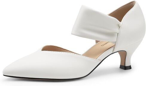 DREAM PAIRS Women's Kitten Heels Low Pumps Shoes Pointed Closed Toe Slip on Dress Work Bridal Party Wedding in Saudi Arabia