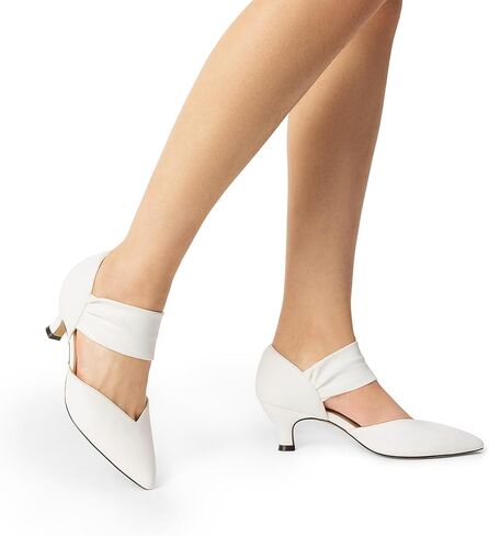 DREAM PAIRS Women's Kitten Heels Low Pumps Shoes Pointed Closed Toe Slip on Dress Work Bridal Party Wedding in Saudi Arabia