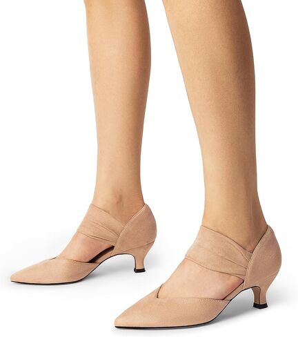DREAM PAIRS Women's Kitten Heels Low Pumps Shoes Pointed Closed Toe Slip on Dress Work Bridal Party Wedding in Saudi Arabia