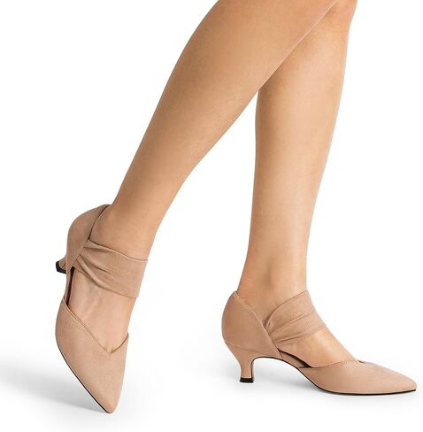 DREAM PAIRS Women's Kitten Heels Low Pumps Shoes Pointed Closed Toe Slip on Dress Work Bridal Party Wedding in Saudi Arabia