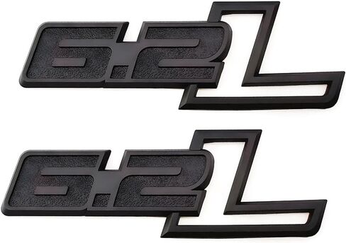 2 Pack 6.2L Liter Side Badge 3D Emblems Engine Sticker Decals Nameplate (Matte Black) in Saudi Arabia