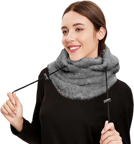 Balaclava Winter Face Mask Cold Weather Ski Mask for Women Wind-Resistant Face Cover Fuzzy Hat Neck Scarf in Saudi Arabia