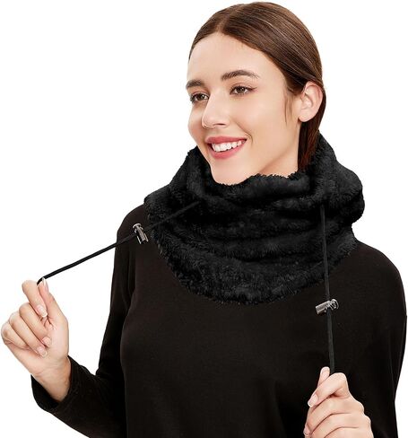 Balaclava Winter Face Mask Cold Weather Ski Mask for Women Wind-Resistant Face Cover Fuzzy Hat Neck Scarf in Saudi Arabia