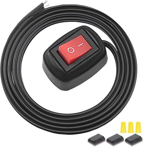 1Pcs Red Paste Type Switch Car Rocker Switch ON/Off Surface Mount DC 12V Push Button Switch led Light Strip Switch 24V 110V 230V 3A 5A 10A High Current with 23.6inch Cable for Car Lamp in Kuwait