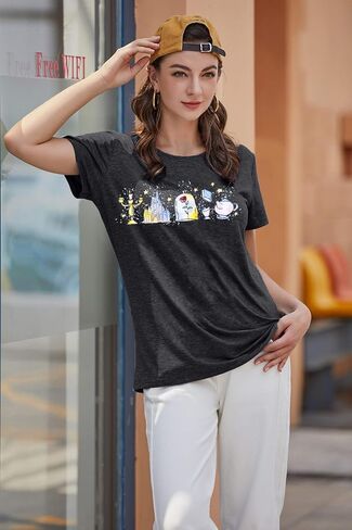 قميص Magic Kingdom للنساء Believe in The Magic T Shirt Fairy Story Tee Castle Graphic بأكمام قصيرة in Kuwait
