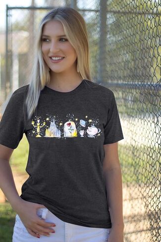 قميص Magic Kingdom للنساء Believe in The Magic T Shirt Fairy Story Tee Castle Graphic بأكمام قصيرة in Kuwait