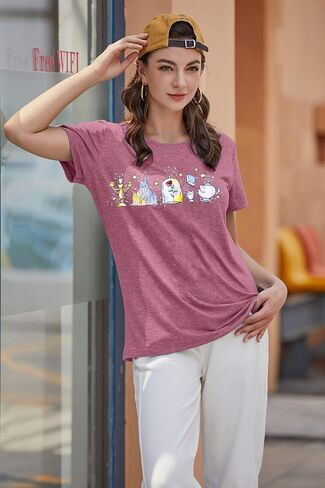 قميص Magic Kingdom للنساء Believe in The Magic T Shirt Fairy Story Tee Castle Graphic بأكمام قصيرة in Kuwait