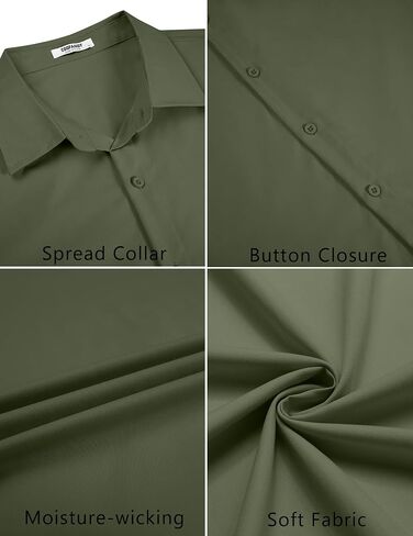 COOFANDY Men's Short Sleeve Casual Button Down Shirts Summer Untucked Dress Shirts in Saudi Arabia