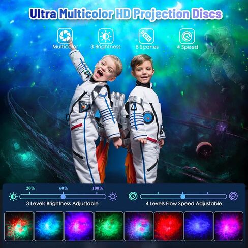 Astronaut Galaxy Projector, 2 in 1 Galaxy Projector for Bedroom with Moon Lamp, Star Projector Galaxy Light with 8 Nebula Effects, Timer & Remote Control, Space Projector for Kids Christmas in Saudi Arabia