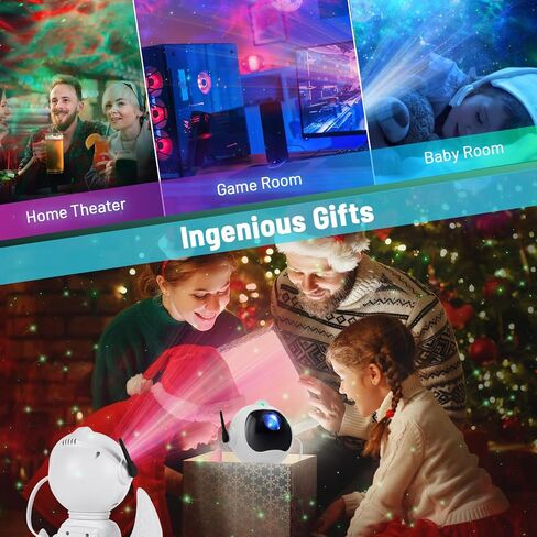 Astronaut Galaxy Projector, 2 in 1 Galaxy Projector for Bedroom with Moon Lamp, Star Projector Galaxy Light with 8 Nebula Effects, Timer & Remote Control, Space Projector for Kids Christmas in Saudi Arabia