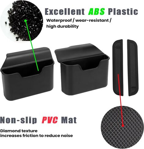 منظم وحدة التحكم المركزية متوافق مع 2022-2024 Chevy Silverado/GMC Sierra 1500 و2500/ 3500HD صندوق تخزين جانبي معلق ملحقات داخلية - تناسب فقط وحدة التحكم الكاملة مع مقاعد دلو in Kuwait