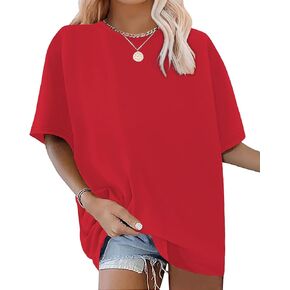ADOREJOY Oversized Tshirts for Women Crewneck Summer Short Sleeve Loose Graphic Basic Tees
