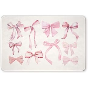 Bow Rug,Coquette Rug,Pink Bath Mat,Cute Bath Mat 27x17 Door Mat Indoor Entrance,Soft Cozy Absorption Non Slip Mat for Bedroom Kitchen Bathroom, for Women,Housewarming Gift