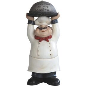 SS-G-65008 Chef Holding Welcome to My Kitchen Tray Figurine