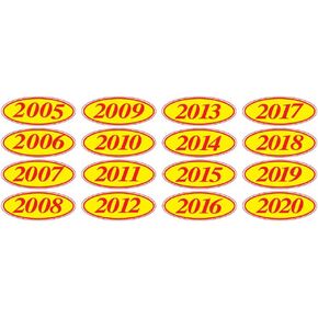 EZ-Line Oval Model Windshield Year Stickers for Car Windows Red and Yellow Large Vinyl Dealership Supplies 1 Dozen Pro Pack (2017)