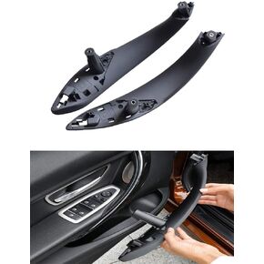 For BMW 3 Series Inner Door Handle, Inner Door Support Trim Pull Strap Cover Driver Front Left Right Side Door Armrest Bracket for F30, F31,F33,F34,F35,F36,F32,F80,F82,,316,318,,325 (Black--Front)
