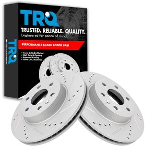 TRQ Front Performance Brake Rotors Set Vented Premium G-Coated Compatible with 2015-2020 Chevrolet Colorado GMC Canyon