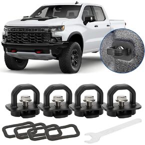PSLER Tie Down Anchors Truck Bed Side Wall Anchor for Chevy Silverado 2007-2023, Chevy Colorado, GMC Sierra 1500 2500 3500, GMC Canyon(4pcs)