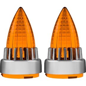 FATECIM 2" Turn Signal Light Covers Supersonic Replacement Amber Lenses Clip On for Softail Street Road Glide Fat Boy Sportster Dyna Deluxe Chrome Bezel