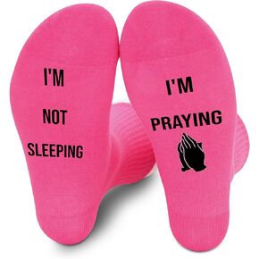 I’m Not Sleeping I’m Praying Socks - Christmas Easter Birthday Funny Gifts For Men, Women and Teens, Novelty Gifts For Christian, 1 Pairs. (126)