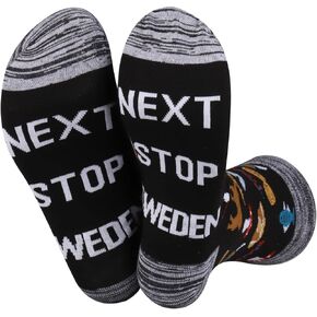 JXGZSO Sweden Vacation Gift Next Stop Sweden Socks Sweden Trip Gift Sweden Lover Gift Europe Travel Gift