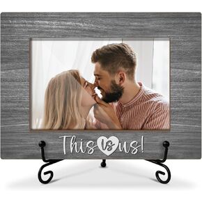 Wedding Wooden Photo Frame Wedding Gifts Mr And Mrs Gifts for Newlywed Couples, Wooden Photo Frame with Iron Stand for Tabletop or Desktop Display, Home Table Decoration (4x6" Horizontal Photo) - 31