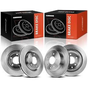 A-Premium Front and Rear Vented Disc Brake Rotors Compatible with Select Nissan Models - Rogue 2008-2017, 2.0L, 2.5L, 4-PC Set
