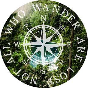 Set of 4 Not All Those Who Wander Are Lost' Vinyl Stickers 3-Inch 2-Pack 4-Inch 2-Pack - Durable Decals for Car, Laptop, Wall, Window, Bumper Perfect for Travelers, Hikers, & Backpackers