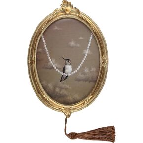 Antique Gold 5x7 Oval Picture Frame – Vintage Art Deco Design with Glass Front – Wall or Table Display