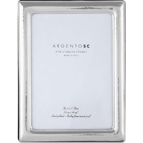 Hammered Sterling Silver Picture Frames - Handmade in Italy, Tarnish-free, Silver Picture Frame with Dual Easel for Portrait & Landscape Display, Exceptional Gift for Any Occasion (Silver, 5" x 7")