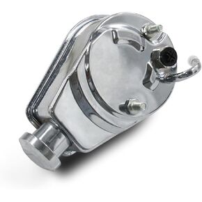 Power Steering Pump Chrome Power Steering Pump 5/8" Fit For GM Vehicles GMC Chevrolet Chevy 66-74