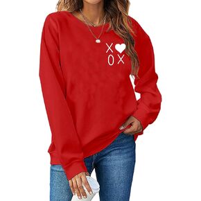 Valentines Day Sweatshirt Women Love Heart Long Sleeve Shirts Valentine Sweater in Kuwait