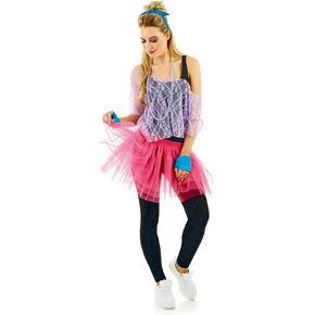 fun shack 80s Tutu Costumes For Women Pink, 80s Costume For Women, 80's Costumes For Women, 1980s Costumes For Women