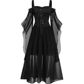 Renaissance Dress Women Medieval Costume Gothic Dress Steampunk Dress Halloween Cosplay Costume Elf Dress