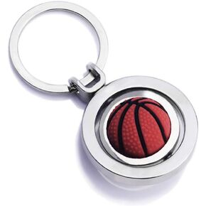 3D Rotating Basketball Key Chain Keyring Creative Gifts Accessories
