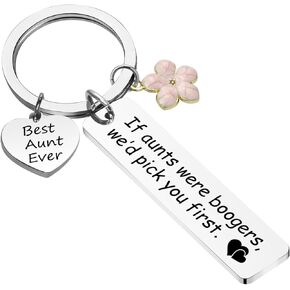 Bonus Aunt Gift Aunt Keychain If Aunts were Boogers We'd Pick You First Best Aunt Ever Keychain Auntie Gift Thank you Gift