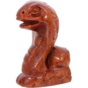VOSAREA Wood Snake Ornament Chinese Zodiac Snake Figurine Wooden Carved Snake Sculpture Snake Model Snake Desktop Ornament Chinese Snake Figurine Animal Shelf Decor