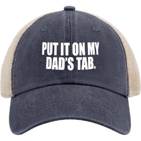 Put It On My Dad's Tab Hat Anime Hat Mens Baseball Cap Gifts for Girlfriends Beach Cap