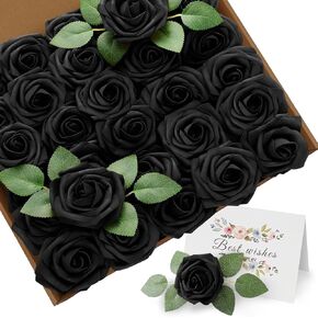 30Pcs Fake Roses Pink, Artificial Roses Flowers for Decoration, Realistic Faux Rose Long Stem with Greeting Card, Faux Flowers Bouquet for Wedding Centerpieces, Real Touch