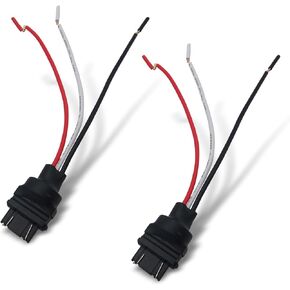 2 PCS Car 3157 Socket Wire Harness, T25 Bulb Socket Male Adapter, Pre-Wired Wire Harness Connector Plug for Parking/Signal/Brake Light/DRL Socket Replacement, Universal for Cars