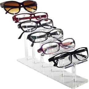 6 Tier Acrylic Sunglasses Display Eyeglass Holder Stand,Eyewear Display Sunglasses Orgaznizer,Sunglasses Rack Holder for Glasses Shop Home Decor