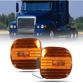 Corner Side Turn Signal Light Pair Left&Right Compatible 2007 Freightliner Century&ARGOSY 1995-2010,Parking Light Assembly